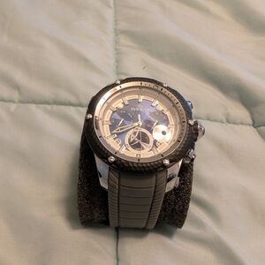 Invicta Men's Black and Silver Chronograph Watch